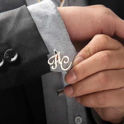 Custom Initials Cufflinks for Groom